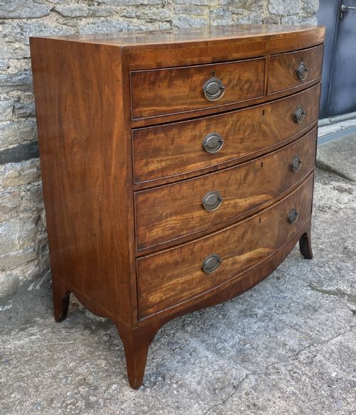 fig 2. Regency Mahogany Bow Front Chest of Drawers