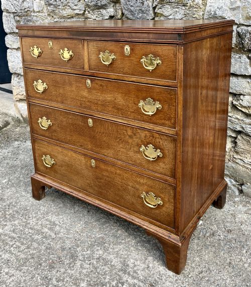 fig 2. Georgian Oak Crossbanded Chest of Drawers