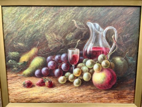 fig 2. Pair of Still Life Oil on Canvas Paintings Signed F.H. Morley