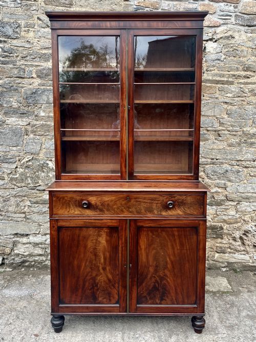William IV Mahogany Glazed Bookcase