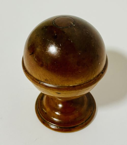 fig 1. Antique Apothecary's Treen Pill Silverer
