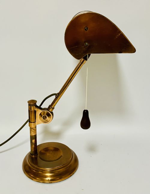 fig 1. Antique Copper Banker's Desk Lamp