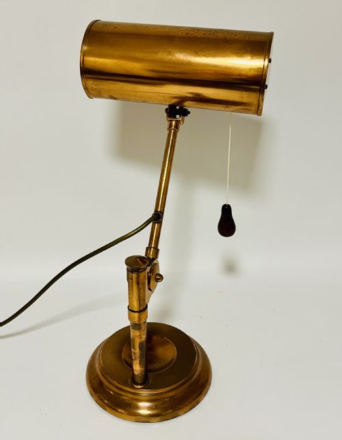 fig 2. Antique Copper Banker's Desk Lamp