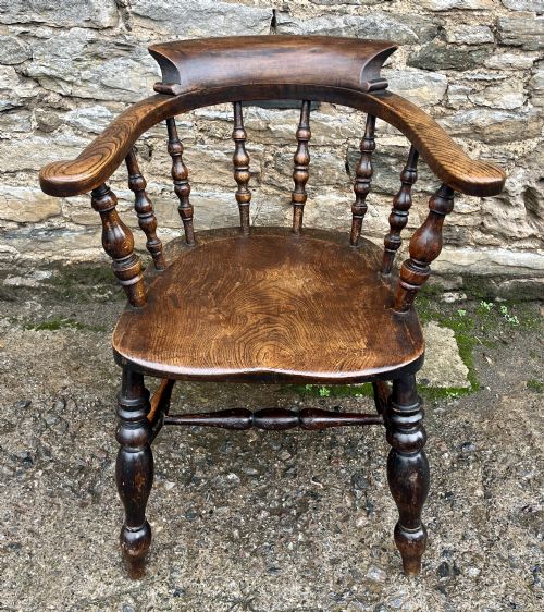 Antique Elm Captains Chair