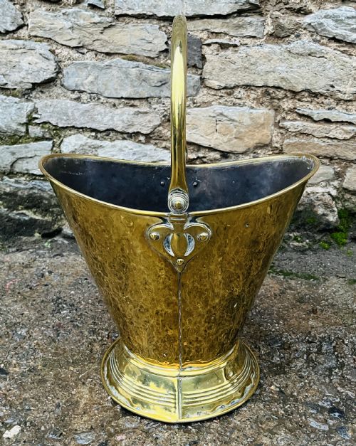 Art Nouveau Brass Coal Scuttle