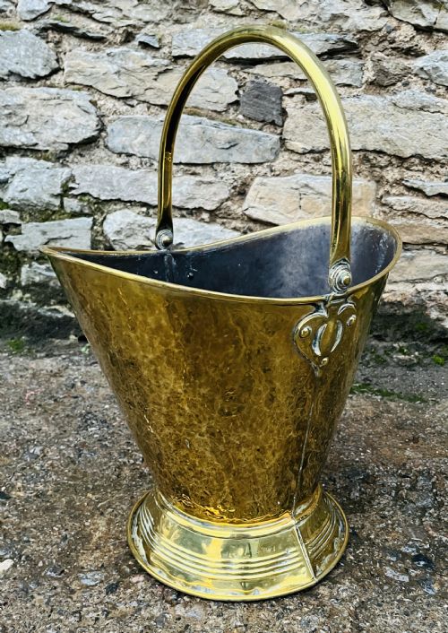 fig 1. Art Nouveau Brass Coal Scuttle