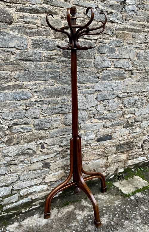 fig 1. Antique Bentwood Demi-Lune Hat and Coat Stand