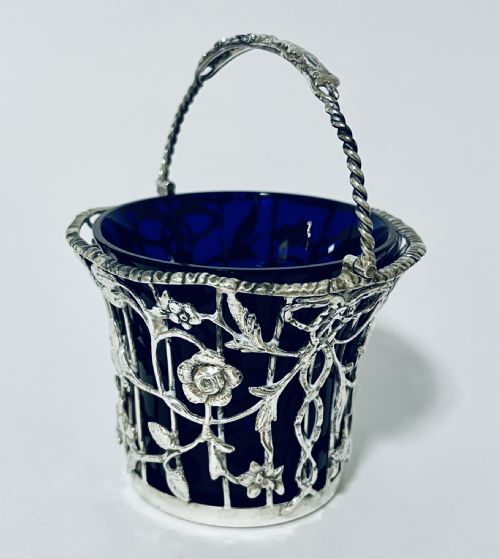 fig 1. Antique Silver Swing Handled Sugar Basket
