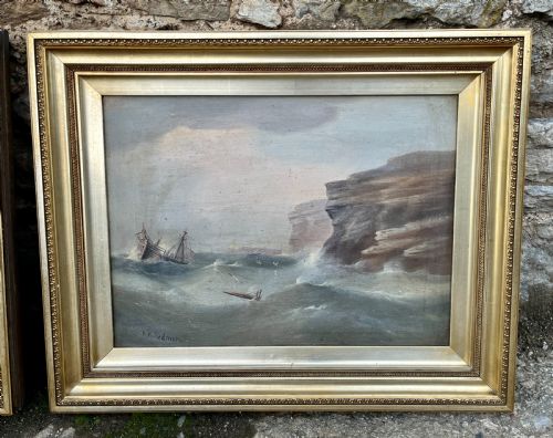 fig 1. Pair of Marine Oil on Board Paintings