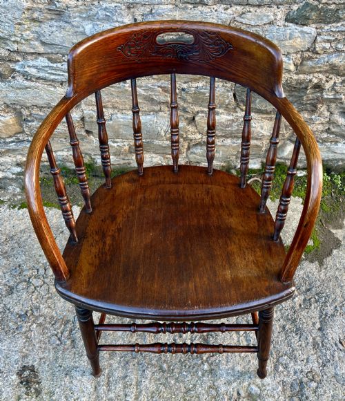 fig 2. Antique Oak Captains Chair