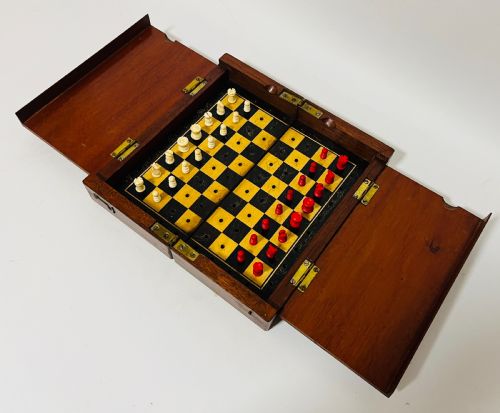 fig 1. Antique Travelling Chess Set