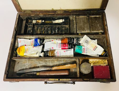 fig 1. Victorian Mahogany Artist's Box