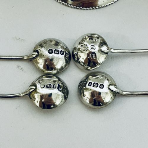 SET OF 4 VICTORIAN SILVER CAULDRON SALTS AND SPOONS - ADDITIONAL PHOTO 7