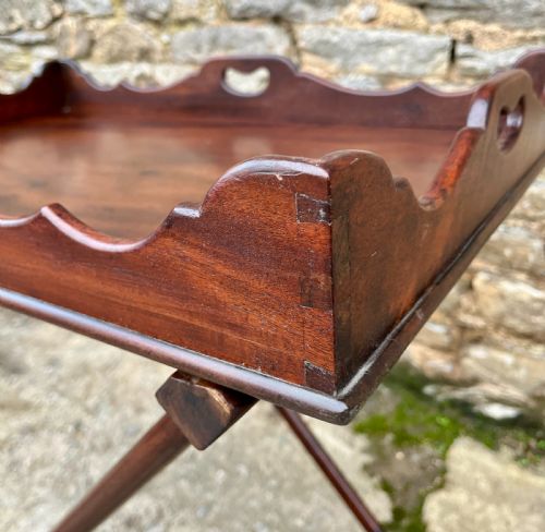 GEORGIAN MAHOGANY FOLDING BUTLERS TRAY - ADDITIONAL PHOTO 7