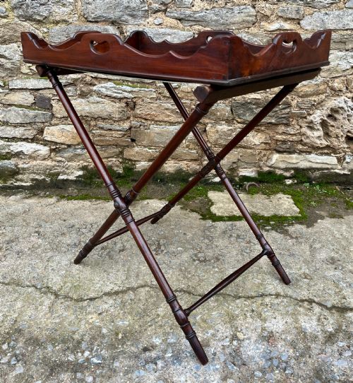 GEORGIAN MAHOGANY FOLDING BUTLERS TRAY - ADDITIONAL PHOTO 9