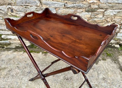GEORGIAN MAHOGANY FOLDING BUTLERS TRAY - ADDITIONAL PHOTO 10