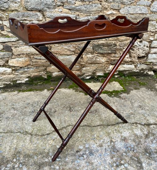 GEORGIAN MAHOGANY FOLDING BUTLERS TRAY - ADDITIONAL PHOTO 11