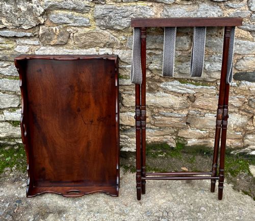 GEORGIAN MAHOGANY FOLDING BUTLERS TRAY - ADDITIONAL PHOTO 14