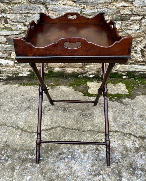 GEORGIAN MAHOGANY FOLDING BUTLERS TRAY - ADDITIONAL PHOTO 17