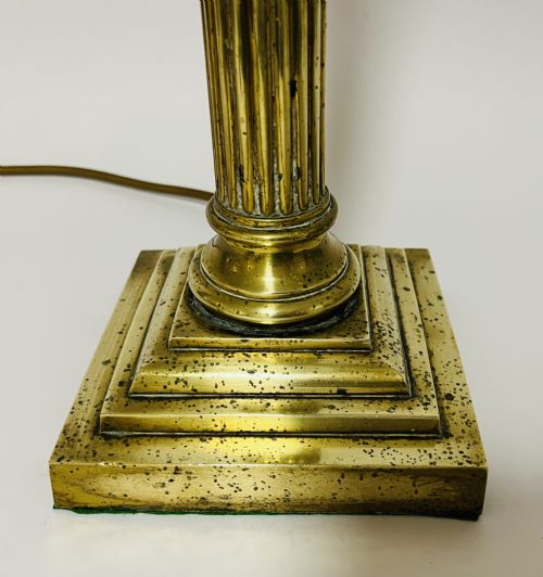 fig 1. Antique Brass Corinthian Column Table Lamp