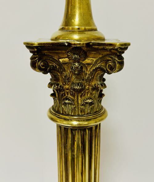 fig 2. Antique Brass Corinthian Column Table Lamp