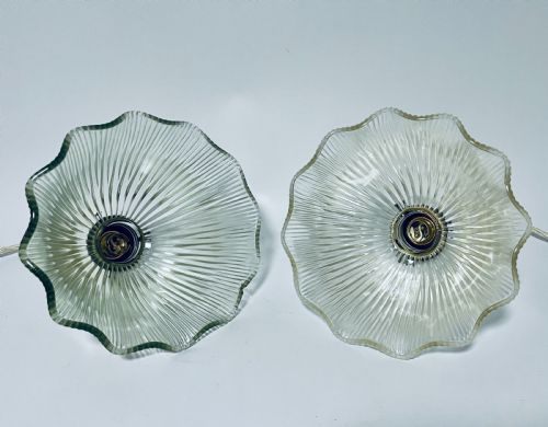 PAIR OF ANTIQUE GLASS HOLOPHANE PENDANT LIGHTS - ADDITIONAL PHOTO 5