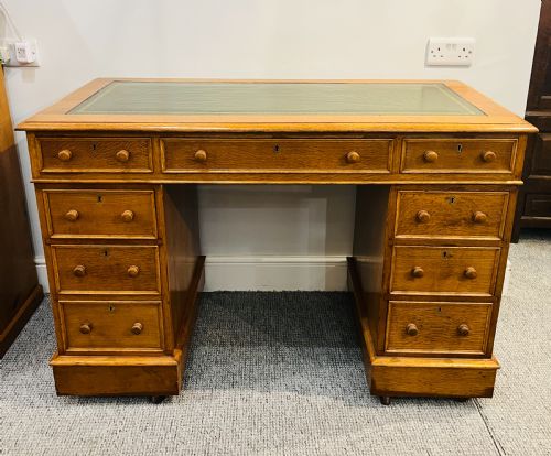 fig 1. Victorian Oak Pedestal Desk