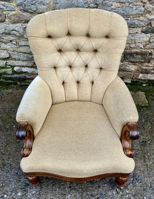 fig 1. Victorian Walnut Framed Armchair