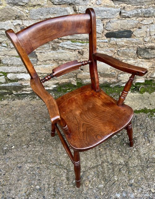 ANTIQUE WINDSOR BAR BACK CARVER CHAIR - ADDITIONAL PHOTO 9