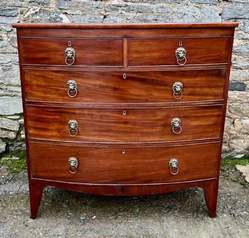 fig 1. Regency Mahogany Bow Front Chest of Drawers