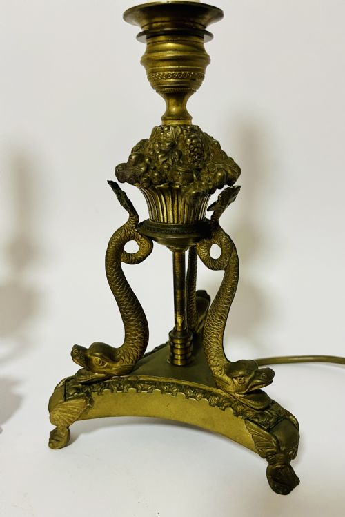 fig 1. Pair of Antique Brass Table Lamps