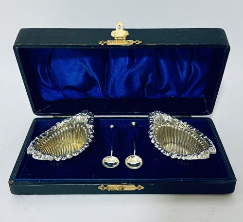 Pair of Antique Silver Salts
