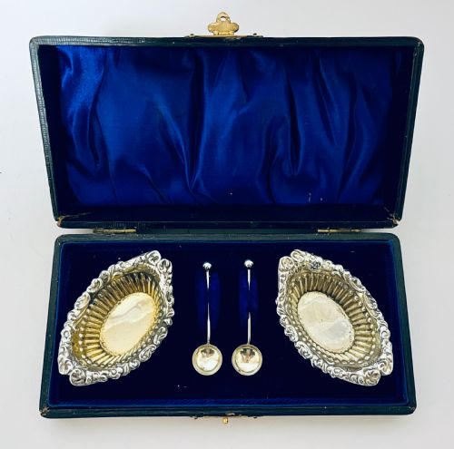 fig 3. Pair of Antique Silver Salts