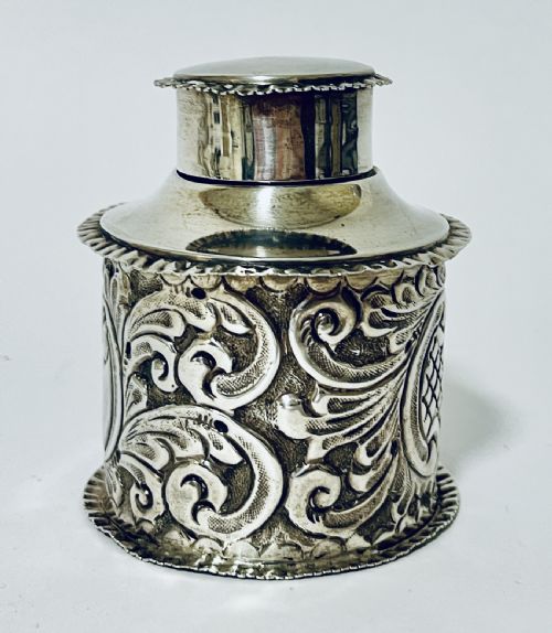 fig 1. Antique Silver Tea Caddy