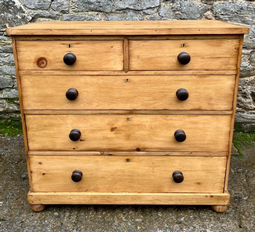 fig 1. Antique Stripped Pine Chest of Drawers
