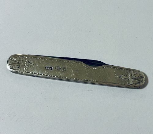 Antique Silver Folding Pen Knife
