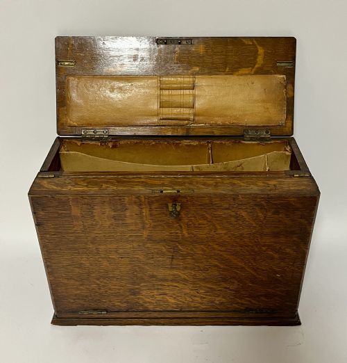 VICTORIAN OAK STATIONERY CABINET - ADDITIONAL PHOTO 1