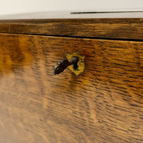 VICTORIAN OAK STATIONERY CABINET - ADDITIONAL PHOTO 12