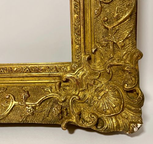 fig 1. Large Antique Carved Wood and Gesso Picture Frame