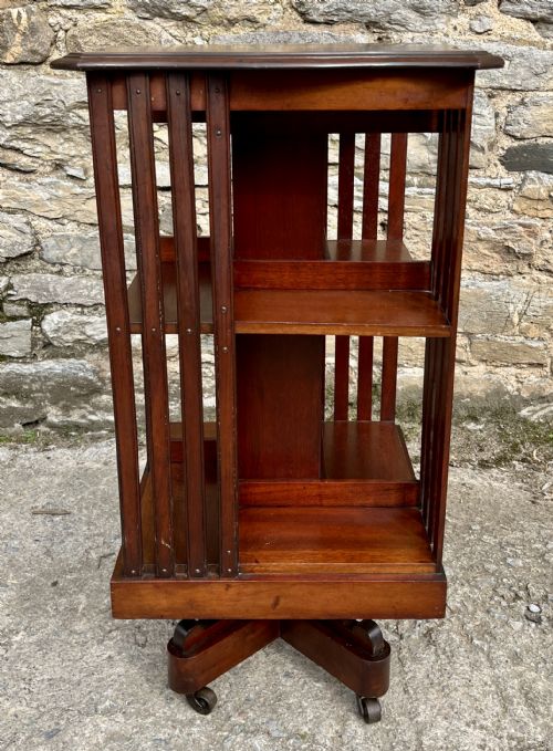 fig 1. Edwardian Mahogany Revolving Bookcase