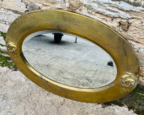 ARTS AND CRAFTS BRASS MIRROR - ADDITIONAL PHOTO 4