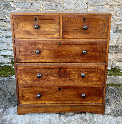 Antique Teak Military Chest of Drawers