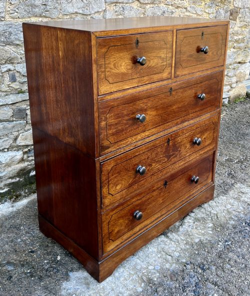 fig 2. Antique Teak Military Chest of Drawers
