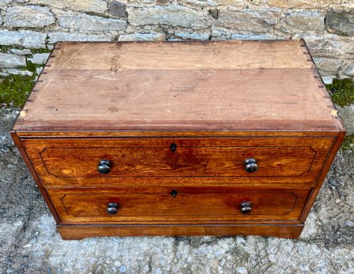 fig 1. Antique Teak Military Chest of Drawers