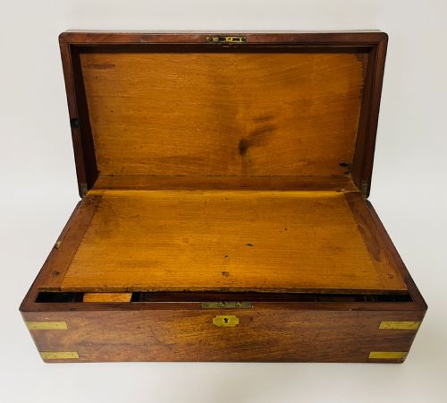 VICTORIAN MAHOGANY CAMPAIGN WRITING SLOPE - ADDITIONAL PHOTO 2
