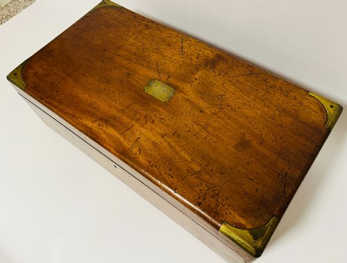 VICTORIAN MAHOGANY CAMPAIGN WRITING SLOPE - ADDITIONAL PHOTO 11