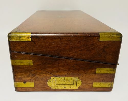 VICTORIAN MAHOGANY CAMPAIGN WRITING SLOPE - ADDITIONAL PHOTO 12