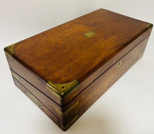 VICTORIAN MAHOGANY CAMPAIGN WRITING SLOPE - ADDITIONAL PHOTO 14