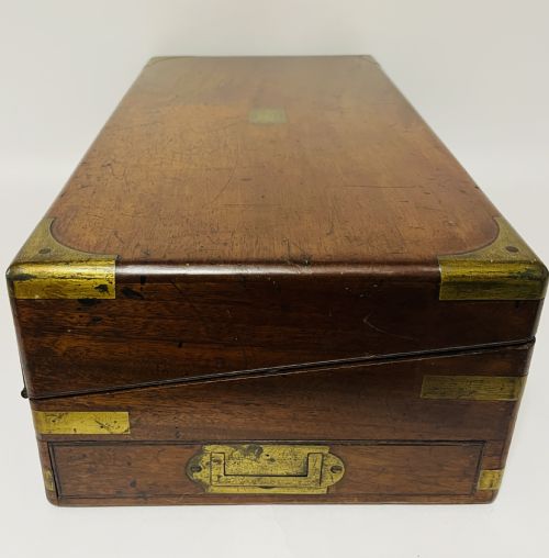 VICTORIAN MAHOGANY CAMPAIGN WRITING SLOPE - ADDITIONAL PHOTO 16