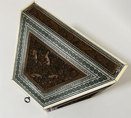ANGLOINDIAN CARVED WOOD AND BONE STATIONERY BOX - ADDITIONAL PHOTO 9
